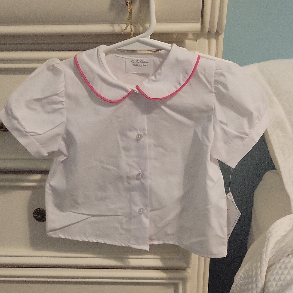 Girls Short Sleeve Button Shirt - 3T